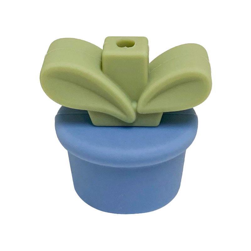 Wholesale Flower Pot Grass Silicone Beads